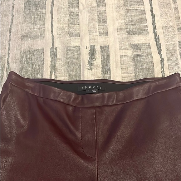 Theory Women’s Lamb Leather Pull-on Stretch Pants Size 6 - Picture 2 of 7